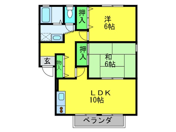 ﾊﾟ-ｸﾊｲﾑB棟の物件間取画像